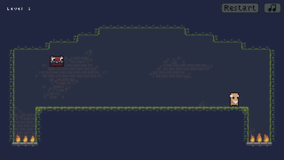Mimic rising above safe floor after the stomp impact