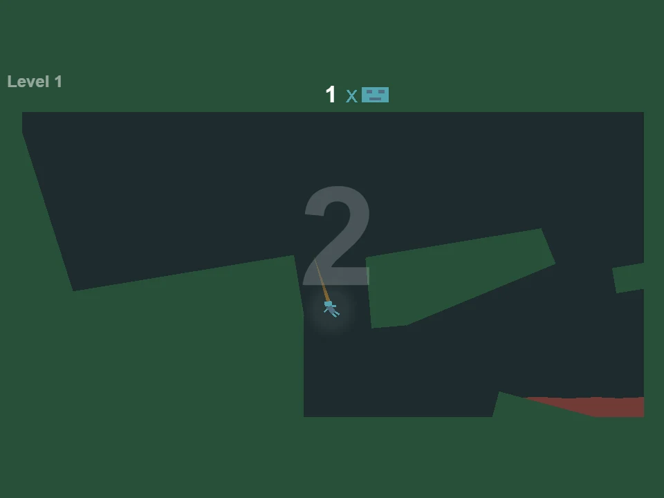 Robot falling inside the central gap with two launches left